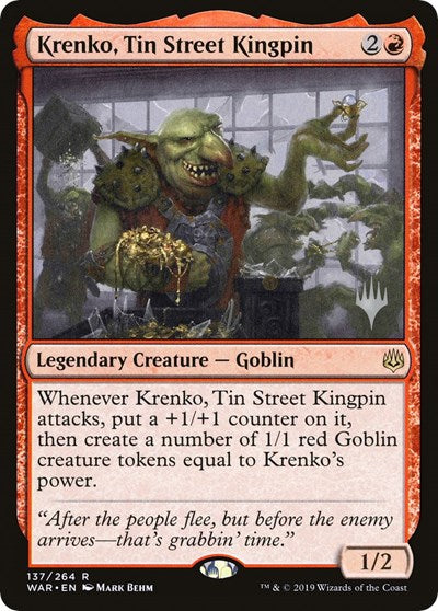 Krenko, Tin Street Kingpin (Promo Pack: Throne of Eldraine) Near Mint