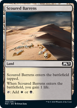 Scoured Barrens (Magic 2021 Core Set) Medium Play