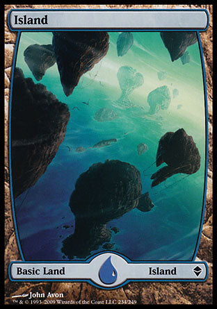 Island (234) (Zendikar) Medium Play Foil