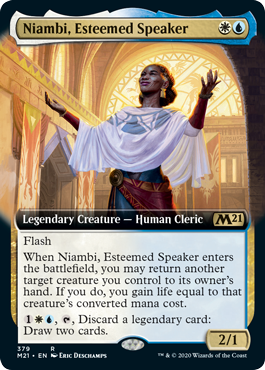Niambi, Esteemed Speaker (Extended Art) (Magic 2021 Core Set) Near Mint Foil