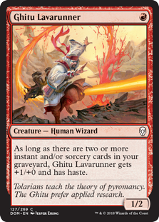 Ghitu Lavarunner (Dominaria) Medium Play