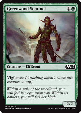 Greenwood Sentinel (Magic 2019 Core Set) Near Mint