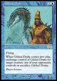 Gilded Drake (Urza's Saga) Medium Play