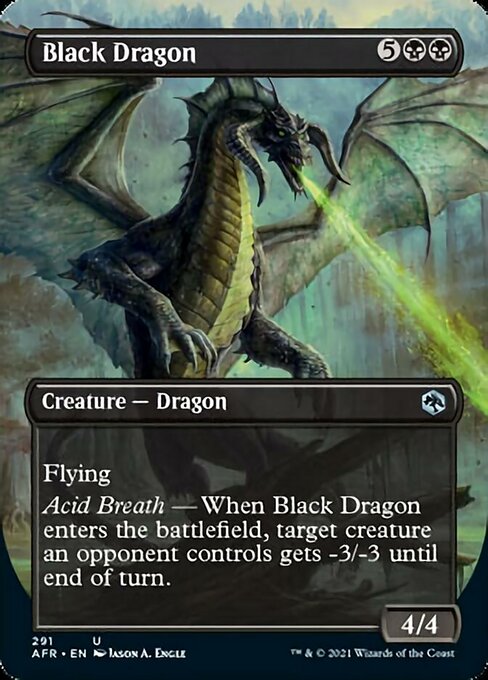 Black Dragon (Borderless) (Adventures in the Forgotten Realms) Light Play Foil