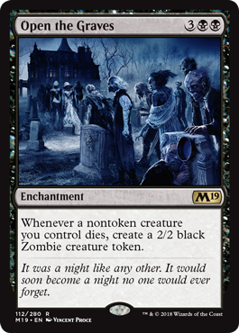 Open the Graves (Magic 2019 Core Set) Light Play