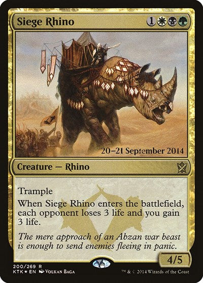 Siege Rhino (Promos: Prerelease Cards) Medium Play Foil