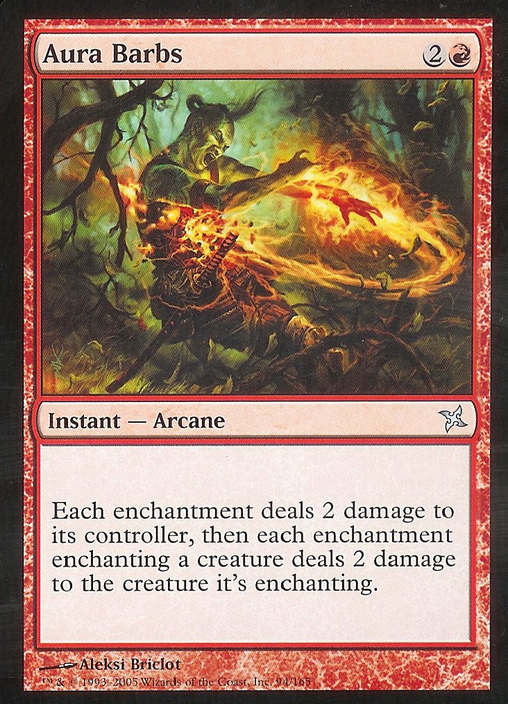 Aura Barbs (Betrayers of Kamigawa) Medium Play Foil