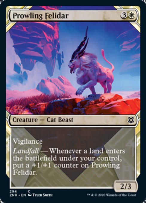 Showcase Prowling Felidar (Zendikar Rising) Medium Play Foil