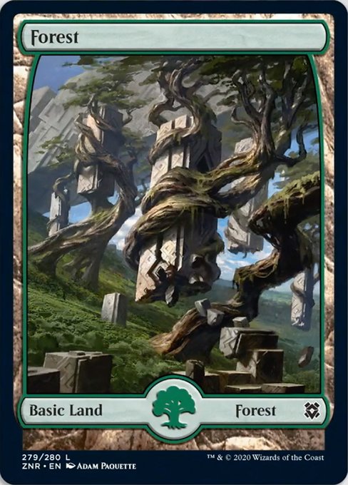 Forest (279) (Zendikar Rising) Light Play Foil