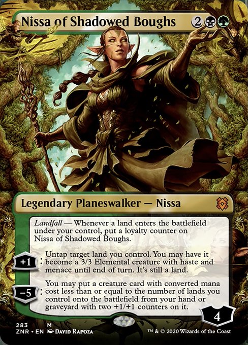 Nissa of Shadowed Boughs (Borderless) (Zendikar Rising) Near Mint