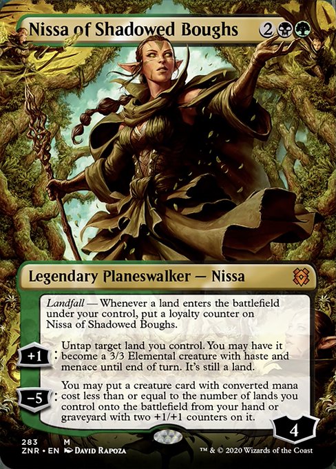 Nissa of Shadowed Boughs (Borderless) (Zendikar Rising) Near Mint Foil