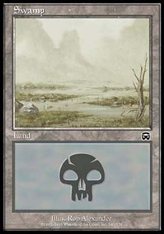 Swamp (340) (Mercadian Masques) Medium Play Foil