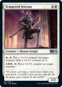 Tempered Veteran (Magic 2021 Core Set) Near Mint Foil