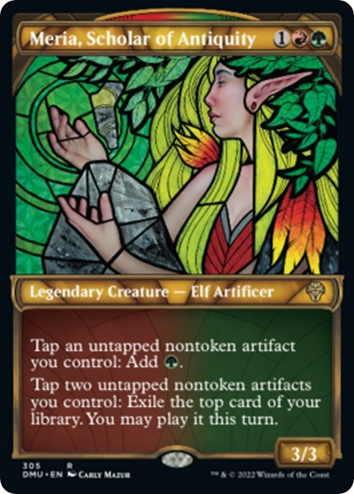 Meria, Scholar of Antiquity (Showcase) (Dominaria United) Light Play