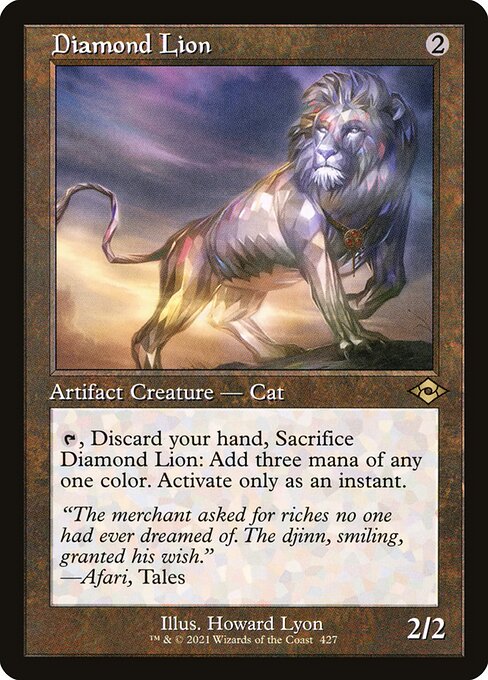 Diamond Lion (Retro Frame) (Foil Etched) (Modern Horizons 2) Near Mint Foil