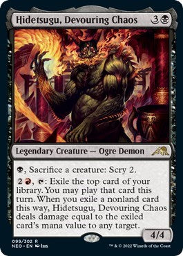 Hidetsugu, Devouring Chaos (Kamigawa: Neon Dynasty) Near Mint Foil