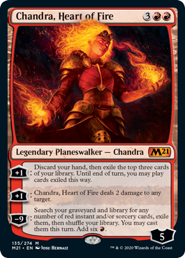 Chandra, Heart of Fire (Magic 2021 Core Set) Light Play