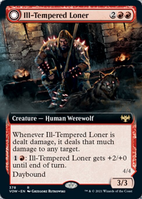 Ill-Tempered Loner / Howlpack Avenger (Extended Art) (Innistrad: Crimson Vow) Light Play Foil